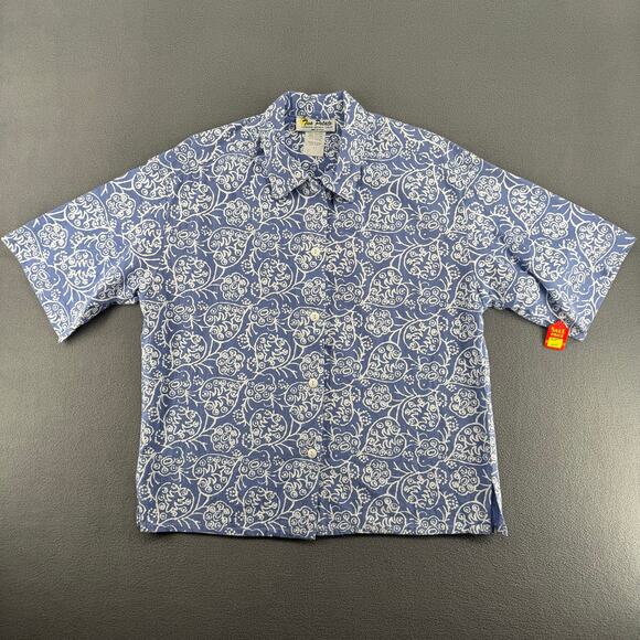 Vintage NOS 80s 90s Two Potato Resort Wear Button Down Shirt + Shorts Set S Blue - Picture 2 of 9